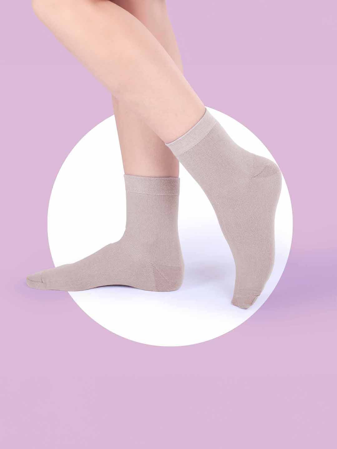 Socks Sutra by Macrowoman W-Series Women’s Casual Ankle Length Socks (Pack of 5) | Cotton Spandex, Reinforced Heel & Toe | MW3104