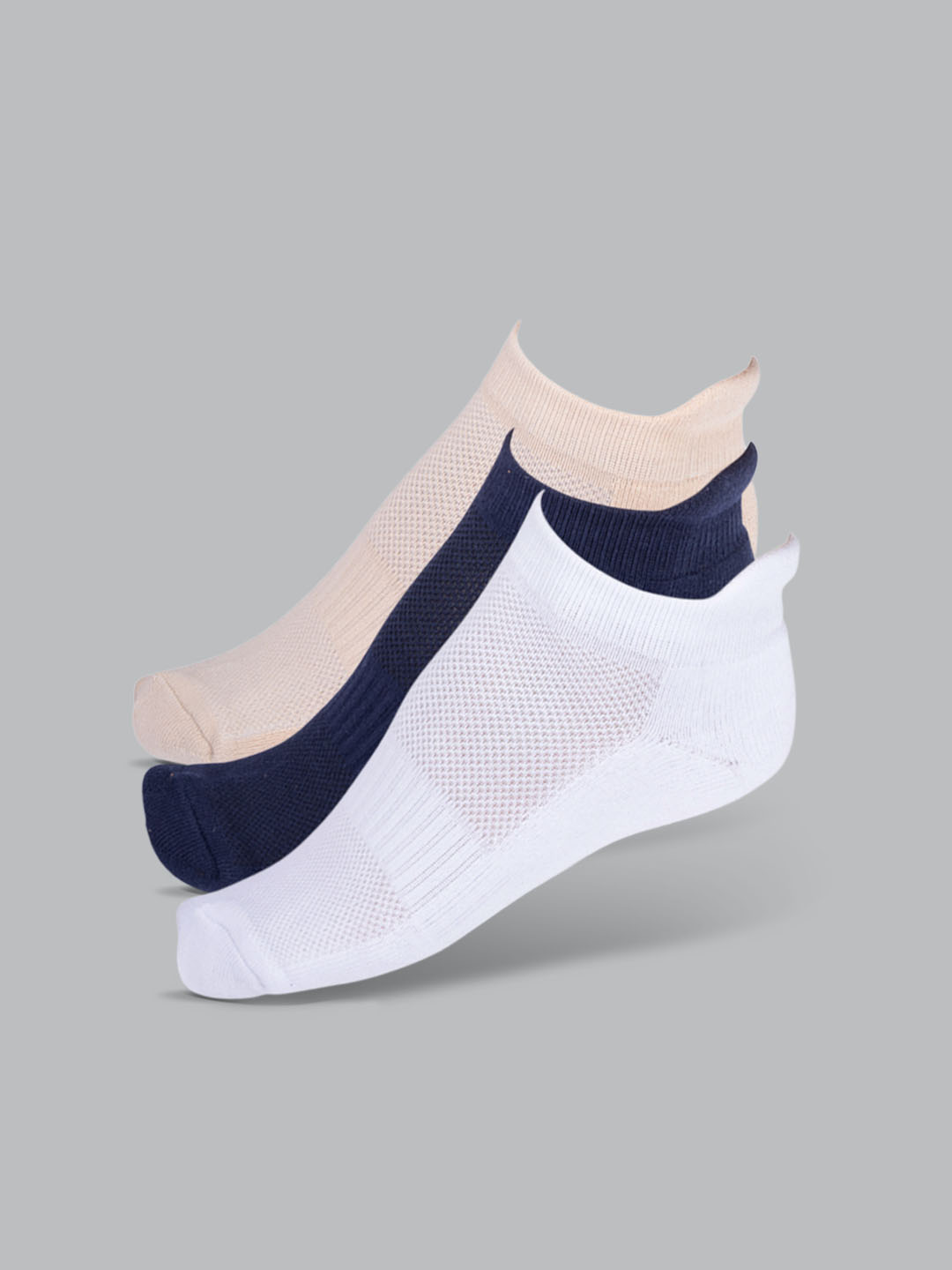Socks Sutra by Macrowoman W-Series Women’s Sports Ankle Length Socks (Pack of 3) | Cotton Spandex Terry, Cushioned & Breathable | MW3106