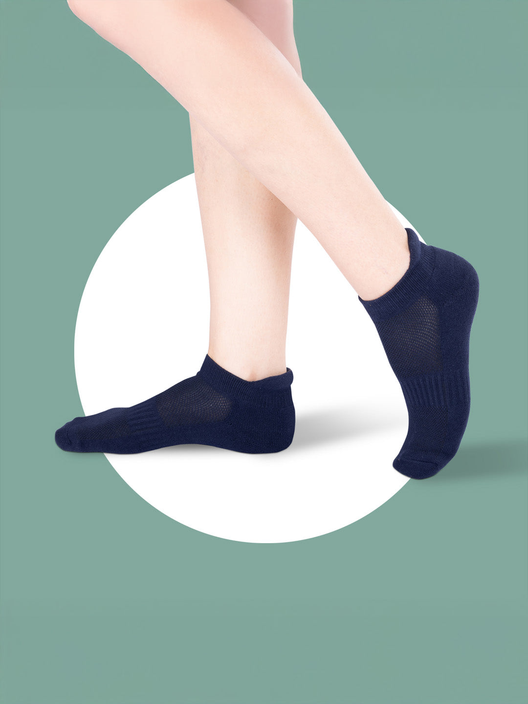 Socks Sutra by Macrowoman W-Series Women’s Sports Ankle Length Socks (Pack of 3) | Cotton Spandex Terry, Cushioned & Breathable | MW3106
