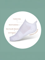 Socks Sutra by Macrowoman W-Series Women’s Sports Ankle Length Socks (Pack of 3) | Cotton Spandex Terry, Cushioned & Breathable | MW3106
