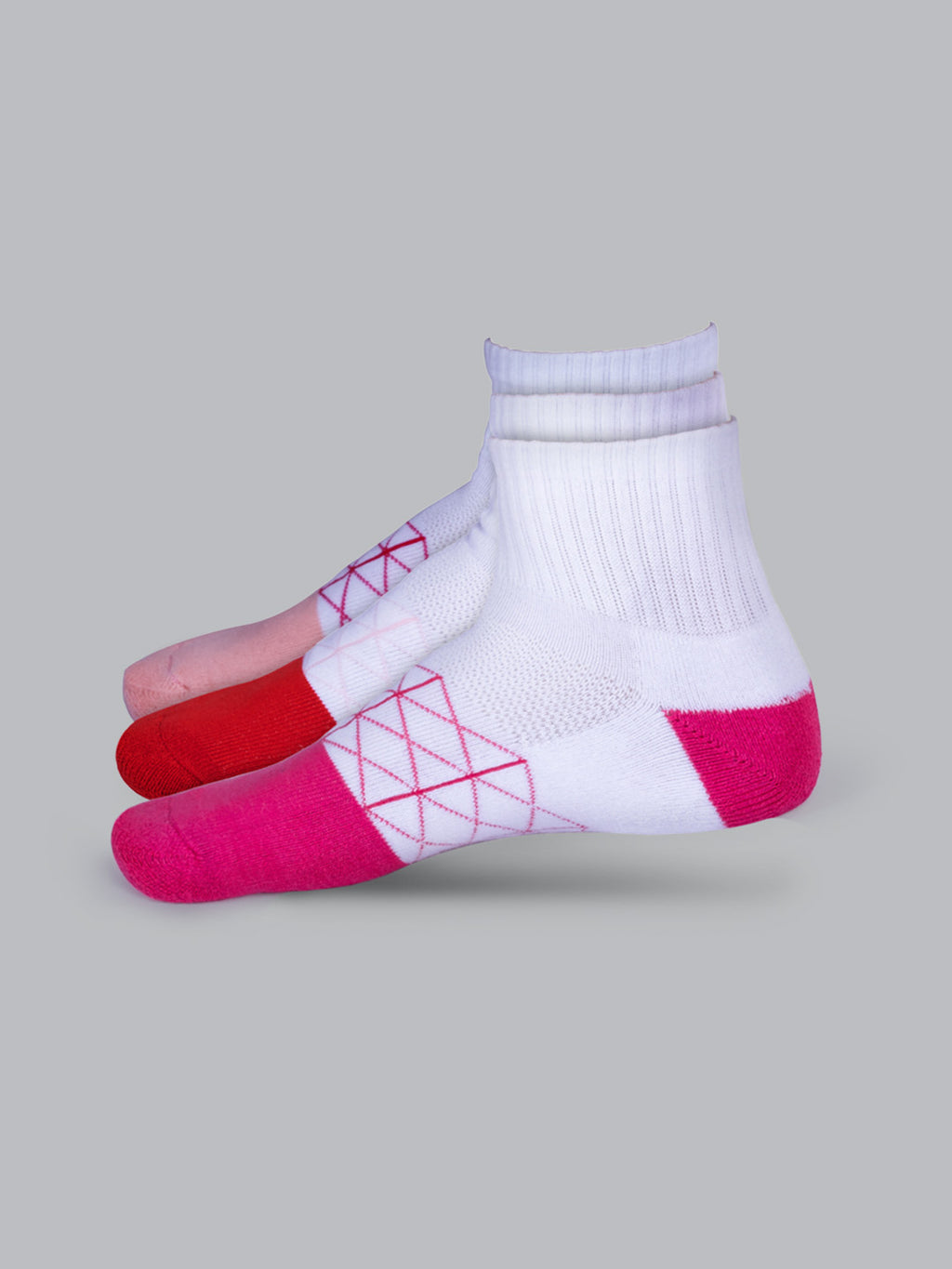 Socks Sutra by Macrowoman W-Series Women’s Sports Ankle Length Socks (Pack of 3) | Cotton Spandex Terry, Cushioned & Breathable  | MW3107