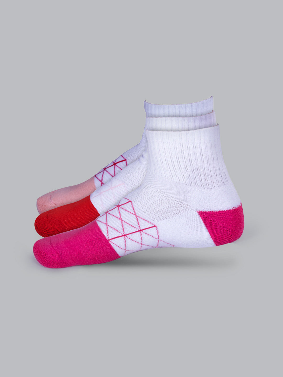 Socks Sutra by Macrowoman W-Series Women’s Sports Ankle Length Socks (Pack of 3) | Cotton Spandex Terry, Cushioned & Breathable  | MW3107