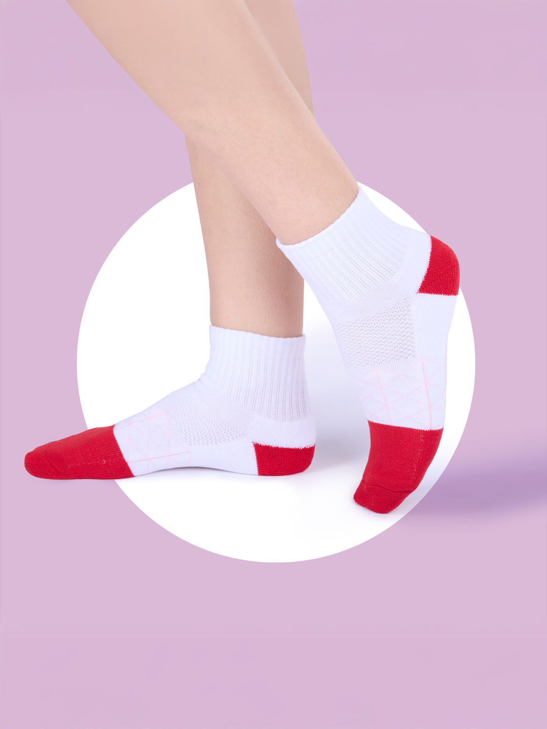 Socks Sutra by Macrowoman W-Series Women’s Sports Ankle Length Socks (Pack of 3) | Cotton Spandex Terry, Cushioned & Breathable  | MW3107
