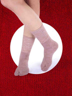 Socks Sutra by Macrowoman W-Series Women’s Thumb Toe Separator Crew/Calf Length Socks (Pack of 3) | Wool Terry, Stretch-Fit & Durable | MW3108