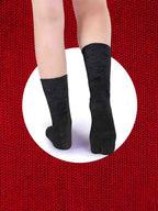 Socks Sutra by Macrowoman W-Series Women’s Thumb Toe Separator Crew/Calf Length Socks (Pack of 3) | Wool Terry, Stretch-Fit & Durable | MW3108