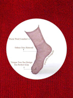 Socks Sutra by Macrowoman W-Series Women’s Thumb Toe Separator Crew/Calf Length Socks (Pack of 3) | Wool Terry, Stretch-Fit & Durable | MW3108