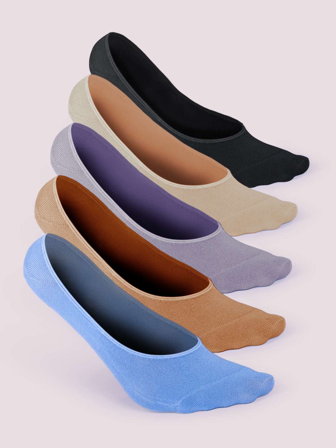 Socks Sutra Unisex No-Show Footlet Socks (Pack of 5) | Cotton Spandex, Low-Cut & Anti-Slip | MM3039