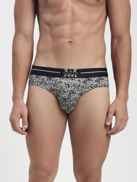 Men’s Tacnyle Printed Brief – Stretch Fit, Soft Waistband
