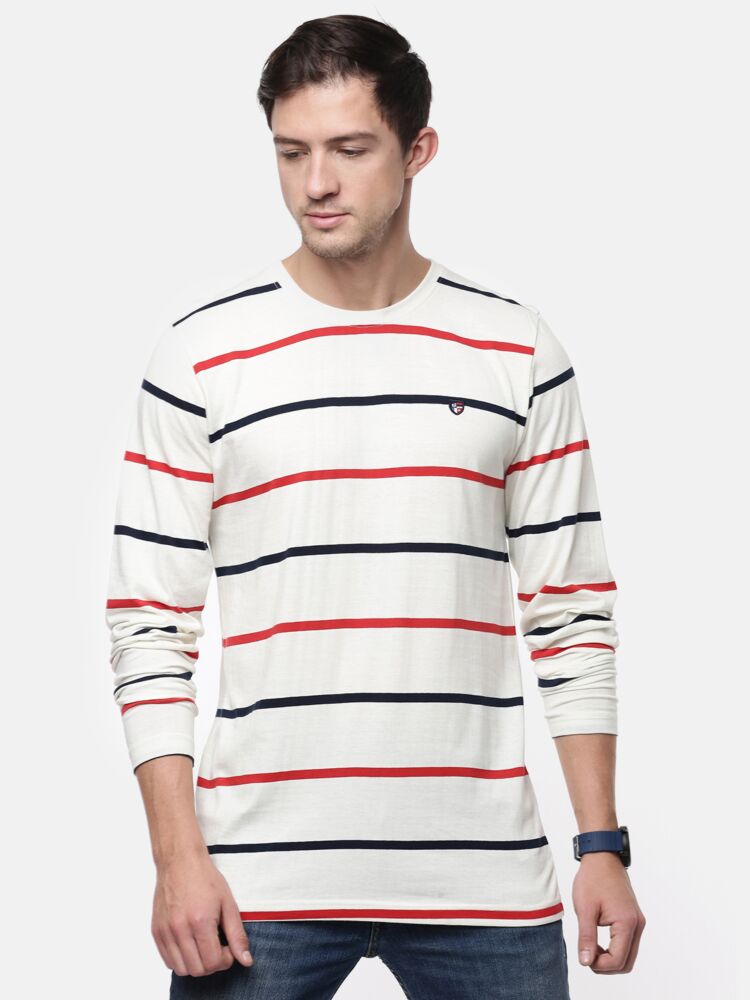 Smartz Basics Striper Full Sleeve Round Neck T-Shirt