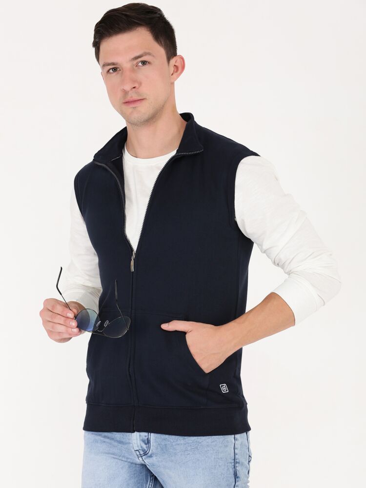 Smart Basics Sleeveless Full Open Zip jacket
