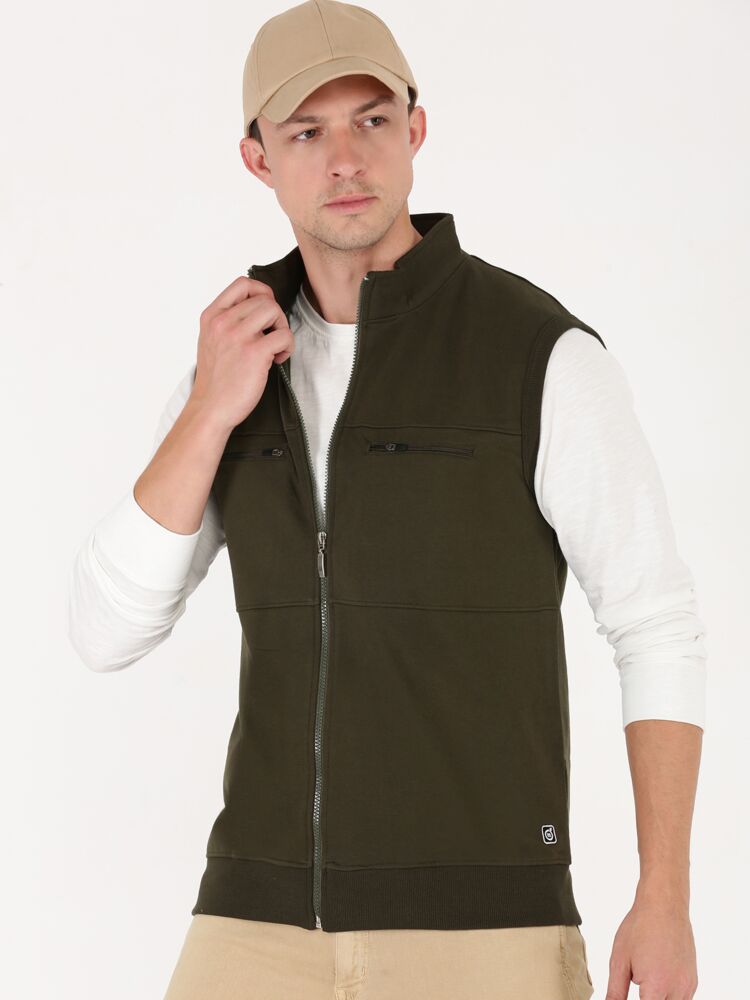 Fashion Sleeveless Full Open Zip jacket