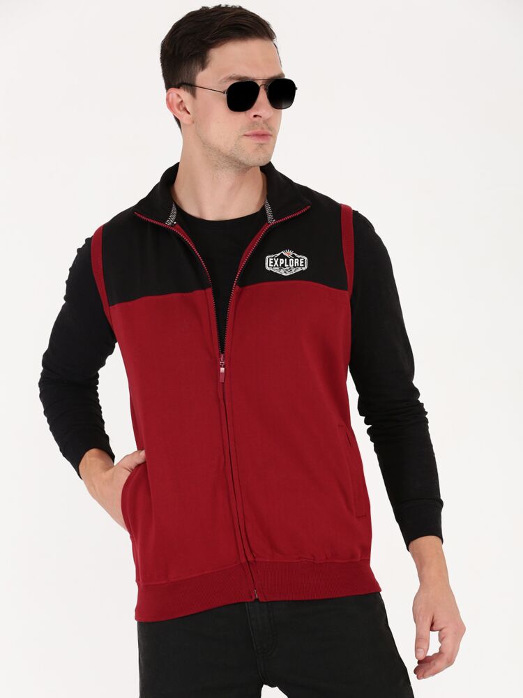 Fashion Sleeveless Jacket With Full Open Zip