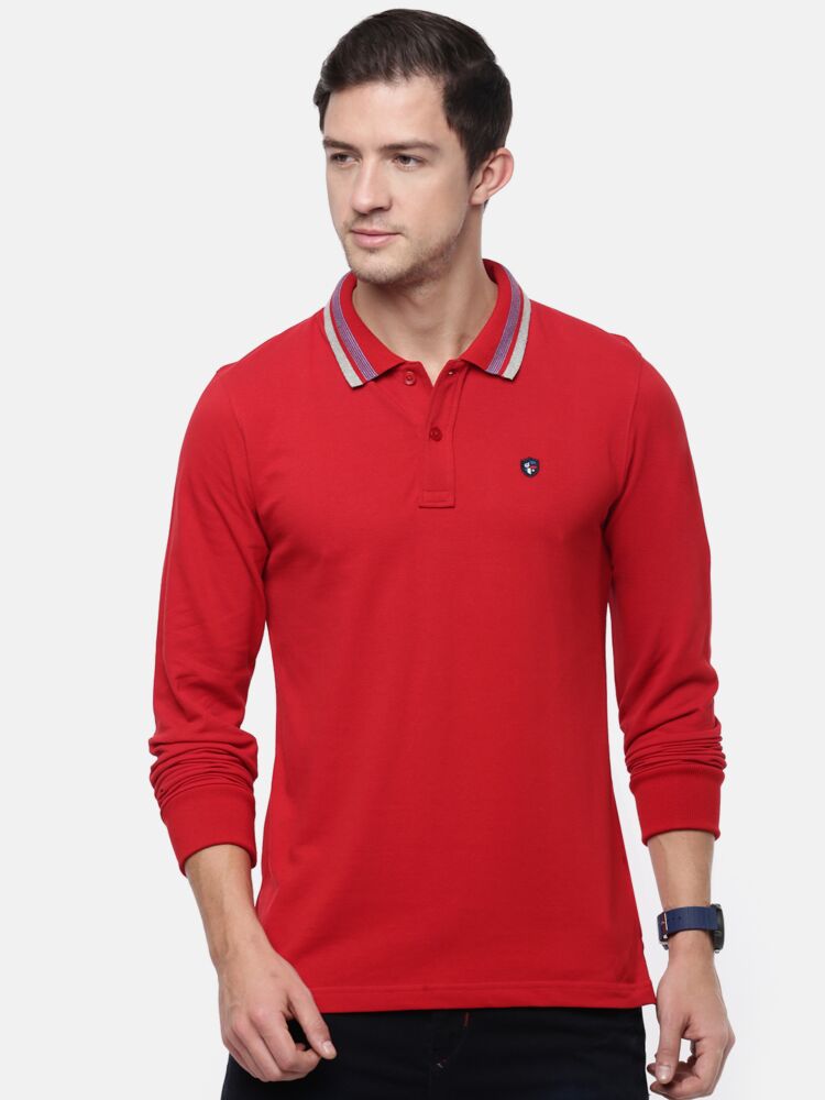 Macroman M-Series Men’s Fashion Pique Polo T-Shirt in Cotton Rich Pique Fabric, Collared Neck Full Sleeve Style