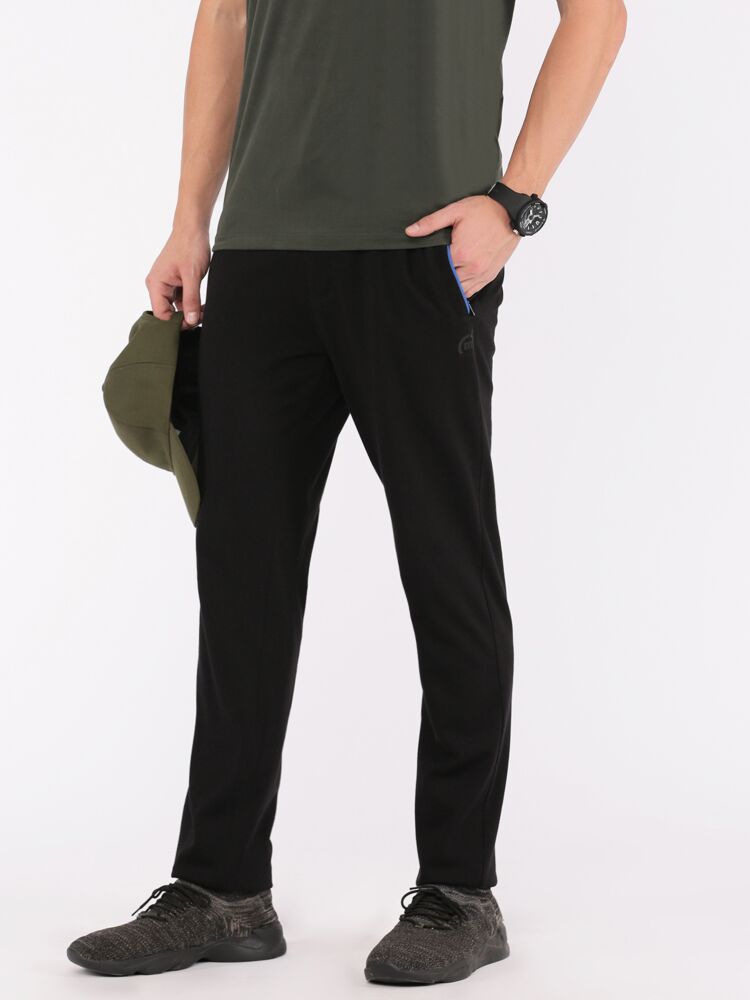 Men's Fashion Track Pants in Cotton Rich Fabric with Lycra Waistband and Dual Side Zipper Pockets