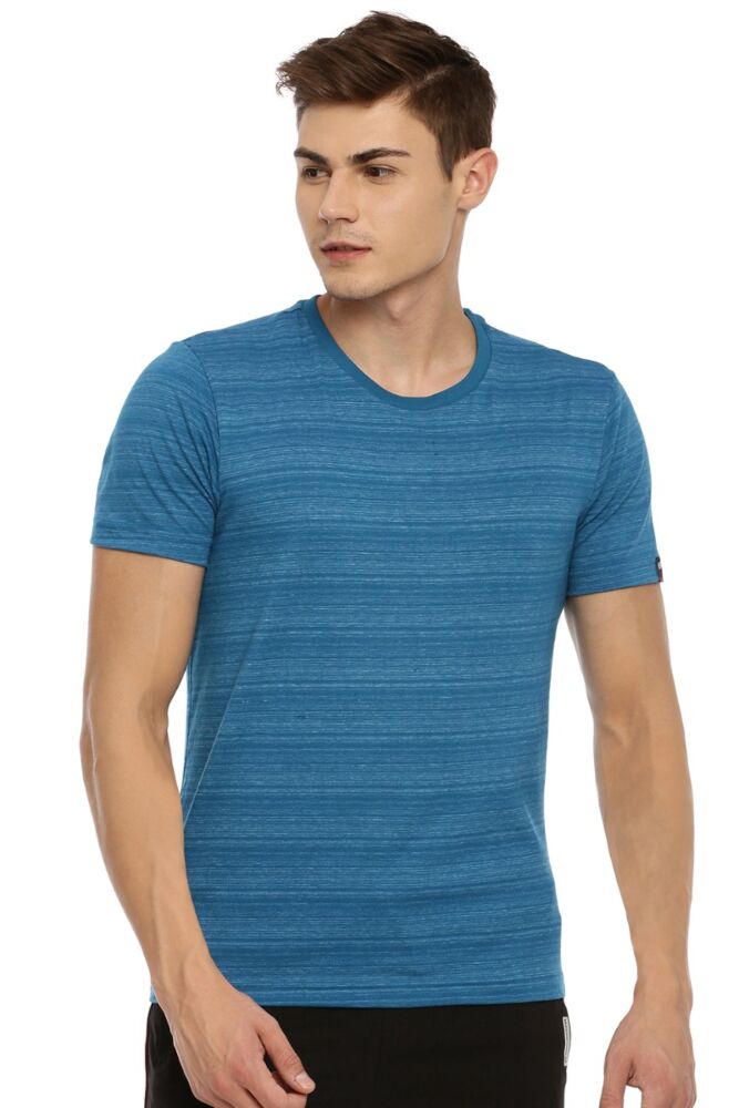 Combed Cotton Rich Spandex Stretch Magic Melange Half Sleeve R-Neck T-Shirt