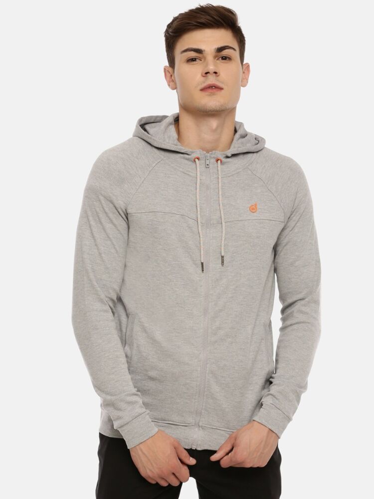 Super Combed Cotton Rich Interlock Long Sleeve Hoodie With Zippered Front Open & Dual Pockets