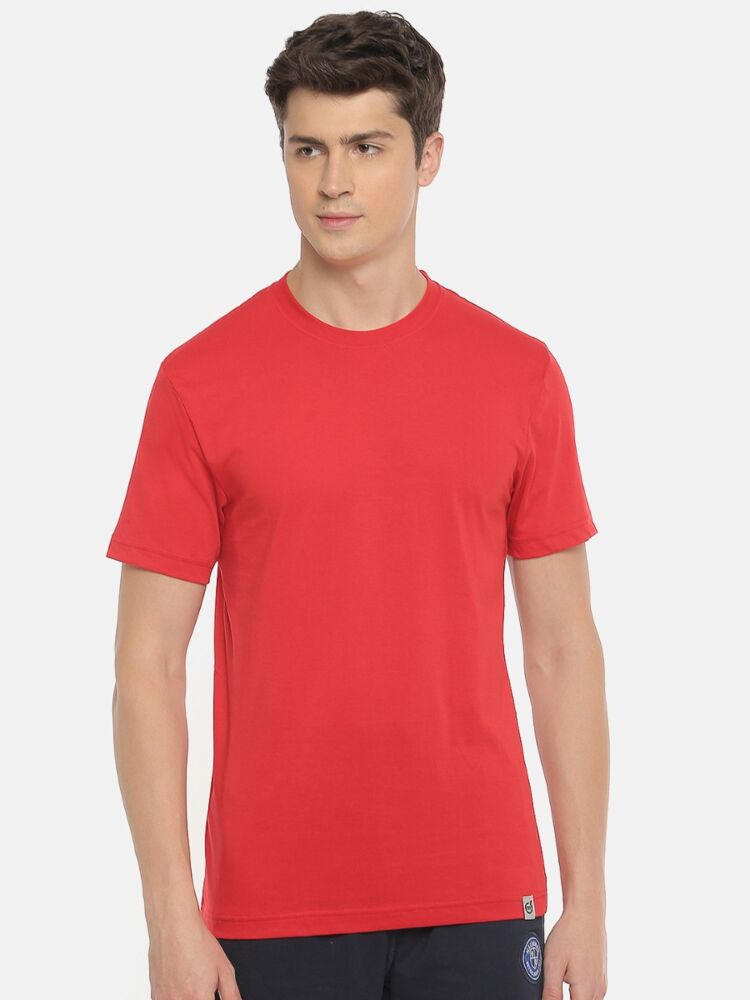 Combed Cotton Rich R-Neck Half Sleeve T-Shirt With Stay Cool Finish