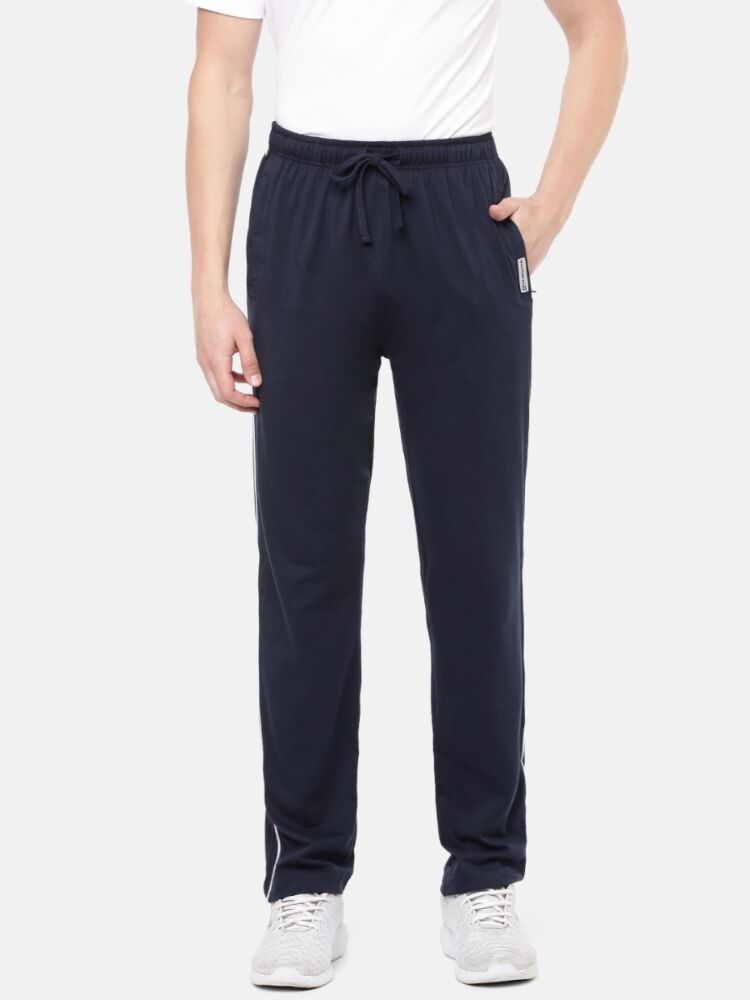 Combed Cotton Rich Smart Fit Track Pant With Dual Zipper Side Pockets & Comfort Waistband