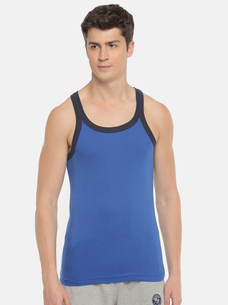 Men's Active Sports Vests Combed Cotton Fabric with Square Shaped Neckline for Modern and Sporty look