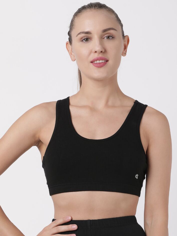 Womens Cotton Rich Sport Top Beginners Bra, Maximum Stretch For Ultimate Comfort