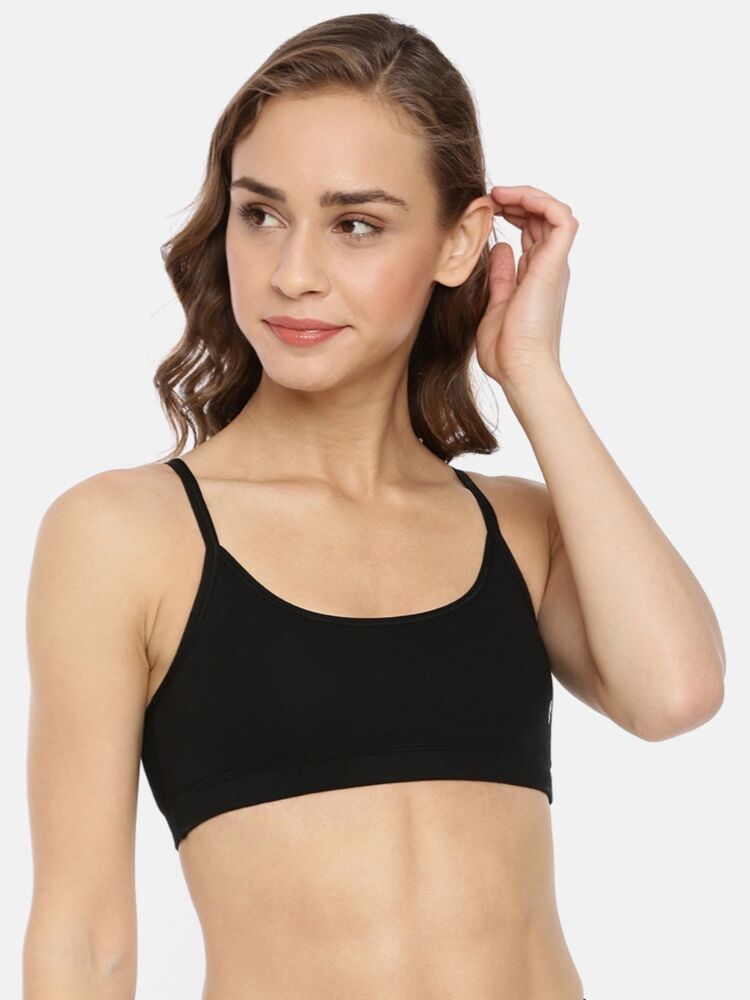Slip-On Cotton Stretch Bra for Women with Criss-Cross Back and Adjustable Straps