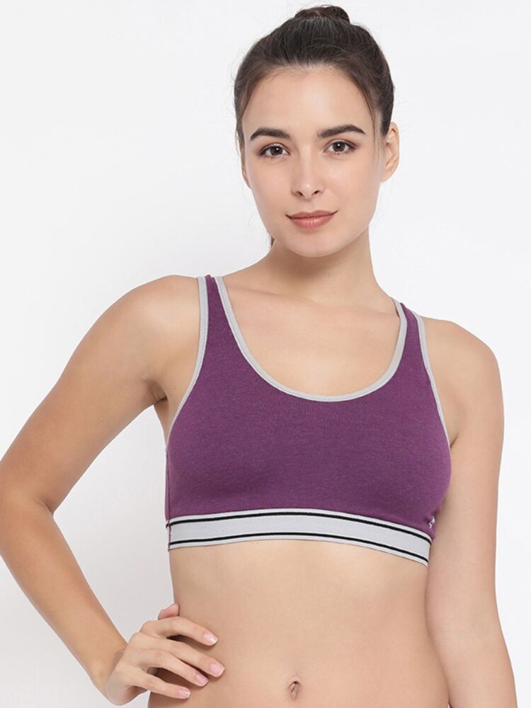 Women's Wire-Free Non-Padded Full Coverage Slip-On Active Bra with Racer Back