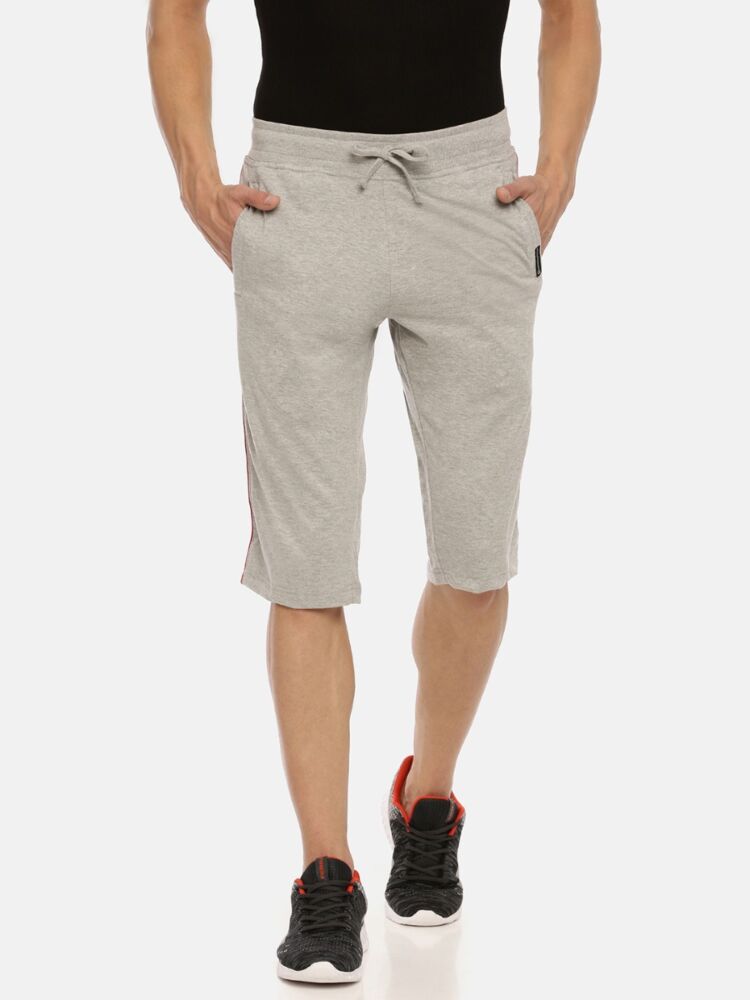 Combed Cotton Rich Smart Fit Capri Pants With Dual Zipper Side Pockets & Comfort Waistband
