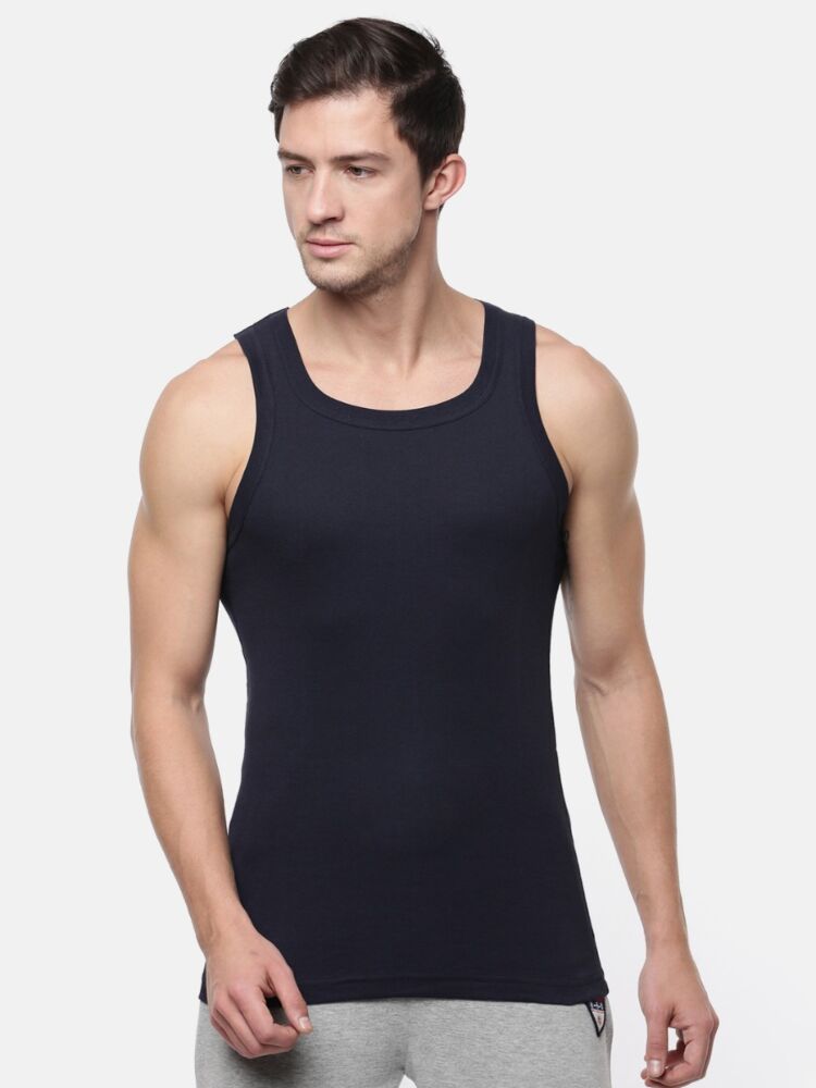 Men's Active Modern Vests Combed Cotton Fabric with Square Shaped Neckline for Modern and Sporty look