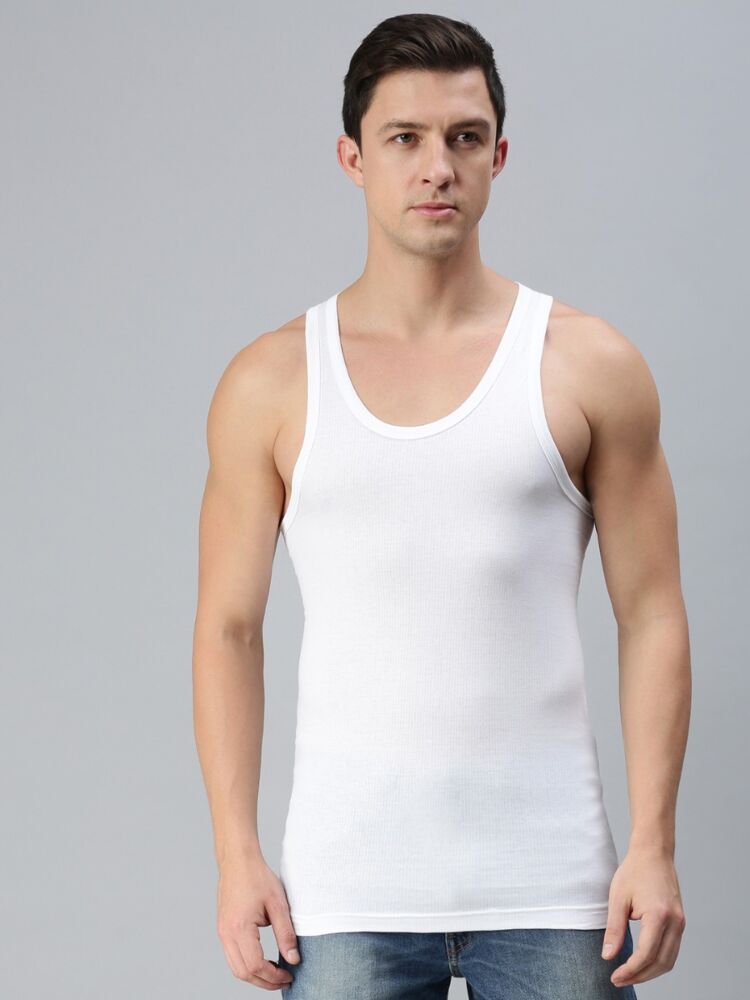 Combed Cotton Textured Jersey Vest With Seamless Snug Fit (Pack Of 2)