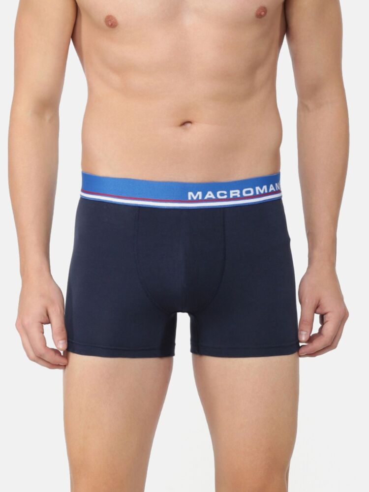 Men's Trunks in Cotton Stretch Fabric with Folding Leg Opening and Stretchable Waistband