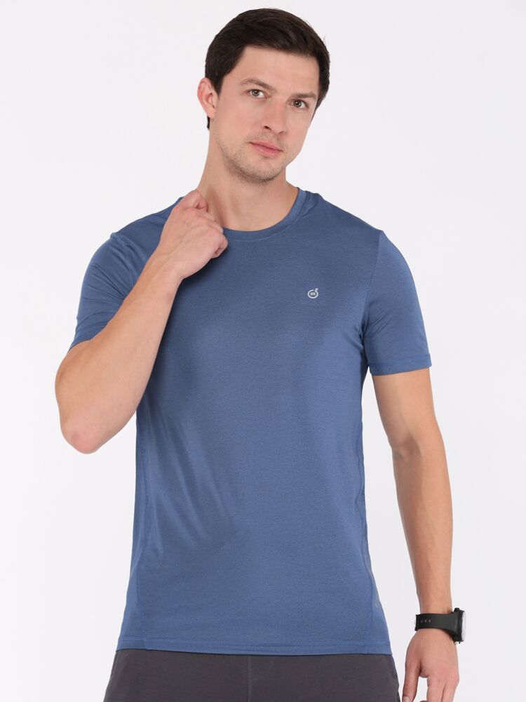 Men's Active Dry fit Tee in Polyester Rich High Stretch UV Proof Activewear with Sweat Wicking Tech