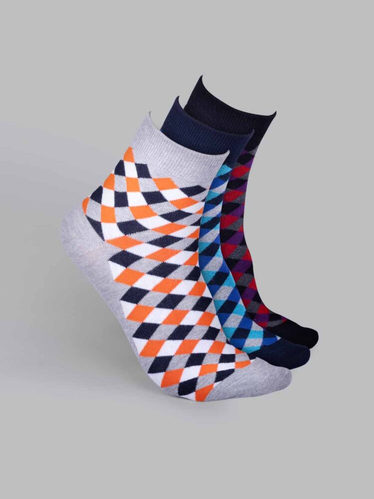 Socks Sutra by Macroman M-Series Men’s Ankle Length Socks (Pack of 3) | Cotton Spandex, Comfortable & Breathable