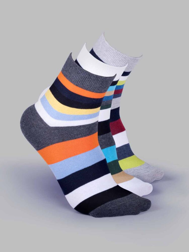 Socks Sutra by Macroman M-Series Men’s Ankle Length Socks (Pack of 3) | Cotton Spandex, Comfortable & Breathable