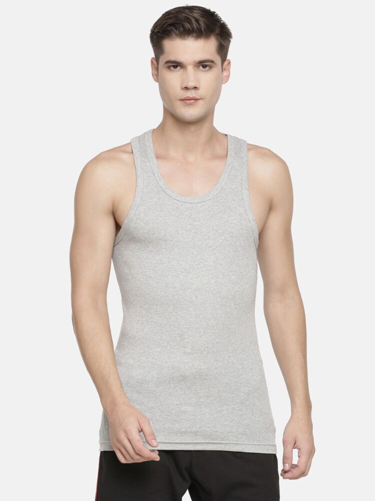 Combed Compact Cotton Derby Rib Vest For A Snug Fit And Fresh Comfort