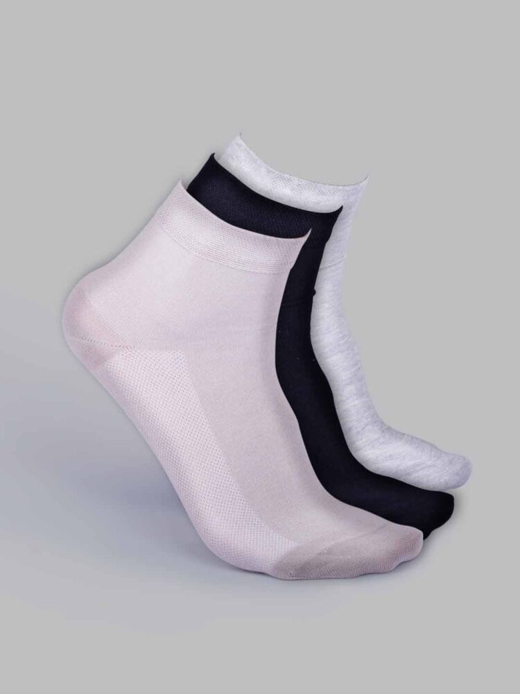 Socks Sutra by Macroman M-Series Men’s Ankle Length Socks (Pack of 3) | Cotton Modal Blend, Cushioned & Breathable