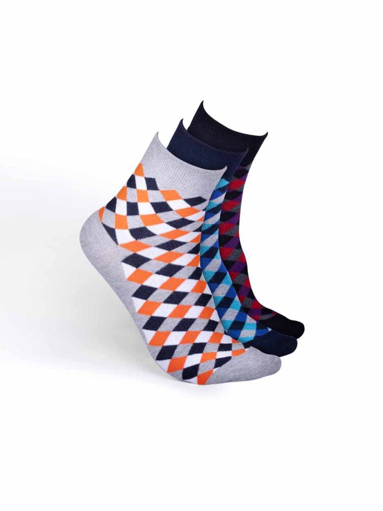 Men’s Ankle Length Socks (Pack of 3) | Cotton Spandex, Comfortable & Breathable