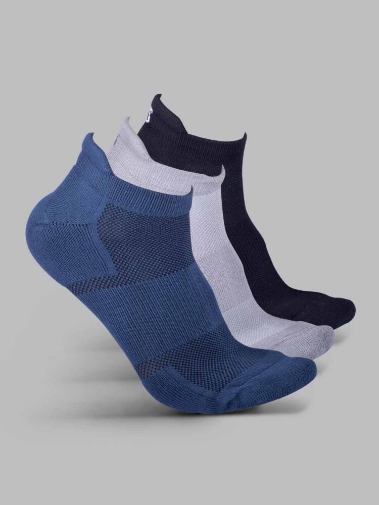 Men’s Ankle Length Socks (Pack of 3) | Bamboo Spandex Terry, Breathable & Moisture-Wicking