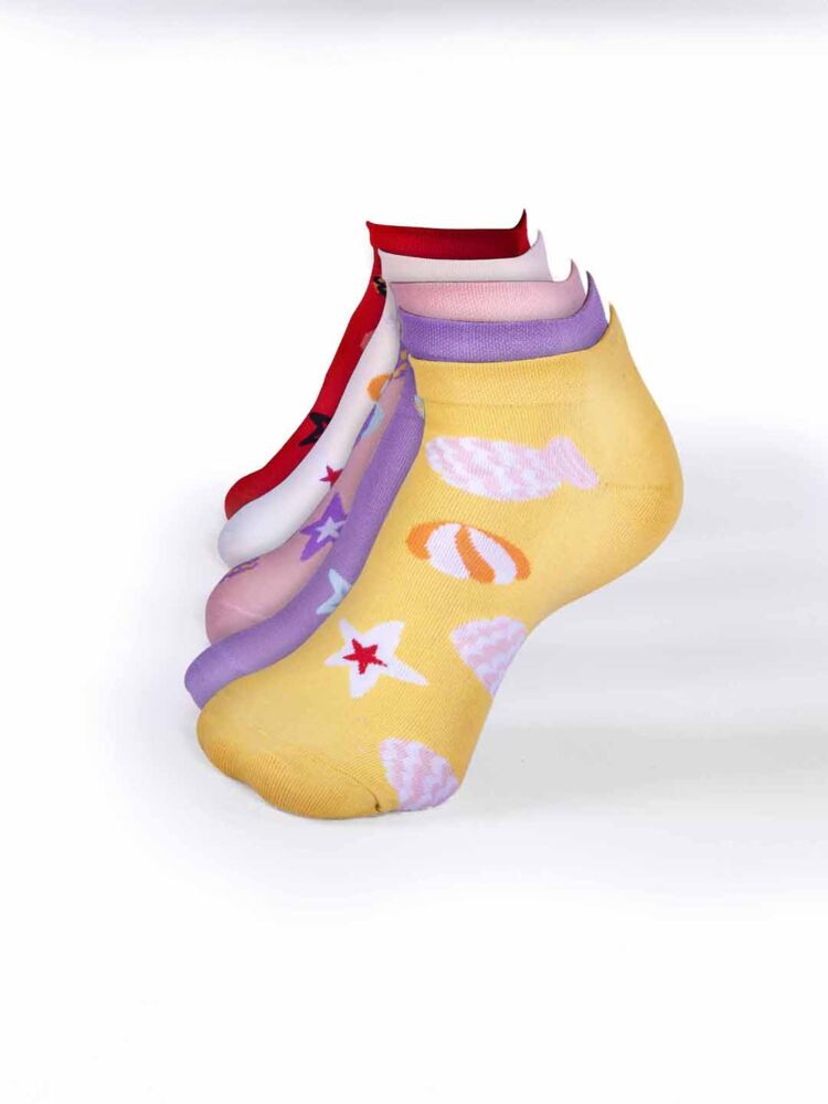 Women’s Casual Ankle Length Socks (Pack of 5) | Cotton Spandex, Reinforced Heel & Toe