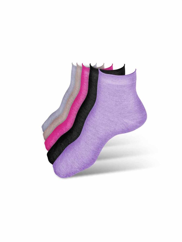 Women’s Casual Ankle Length Socks (Pack of 5) | Cotton Spandex, Reinforced Heel & Toe