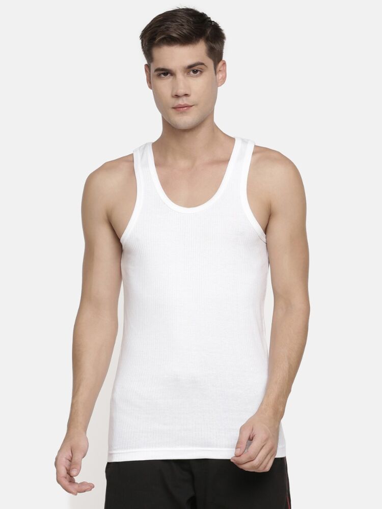 Combed Compact Cotton Derby Rib Vest for a Snug Fit and Fresh Comfort (Pack of 2) 