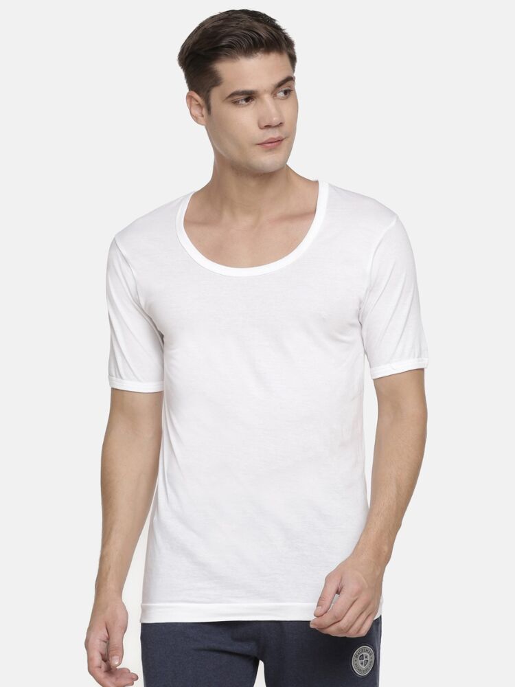 Super Combed Cotton Half-Sleeve Round Neck Vest For Everyday Cool Comfort