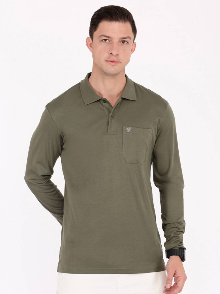 Macroman M-Series Men’s Fashion Polo T-Shirt in 100% Cotton Interlock Fabric, Full Sleeve Style