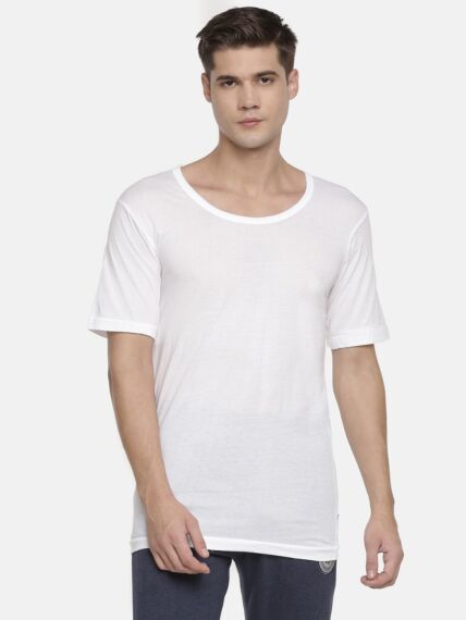 Compact Cotton Seamless Half Sleeve Vest With Neo Fresh Finish
