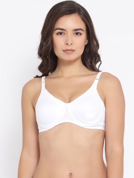 Women's Wire-Free Non-Padded Full Coverage Soft Cup Bra with Shaper Panel