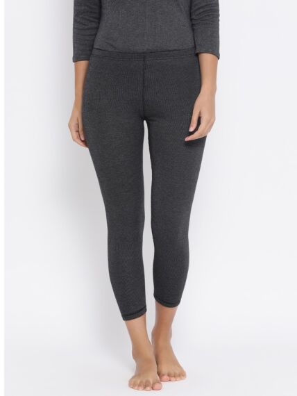 Women's Cotton Viscose Blend Double Knit Thermal Leggings with Warmth Property