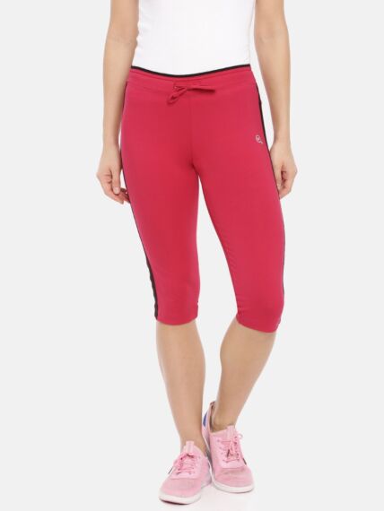 Women's Superior Cotton Stretch Fitted Capri with Contrast Side Panels