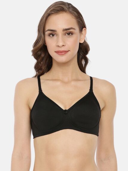 Women's Wire Free Bras in Cotton Rich Fabric With Medium Coverage Non Padded and Adjustable Straps