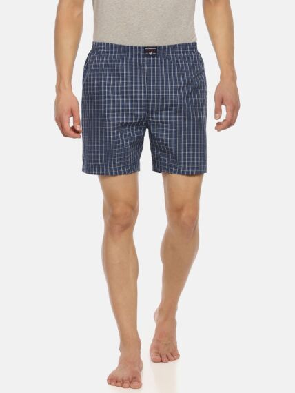 Super Combed Cotton Checked Boxer Shorts For Men With Back Pockets And A Soft Inner Waistband