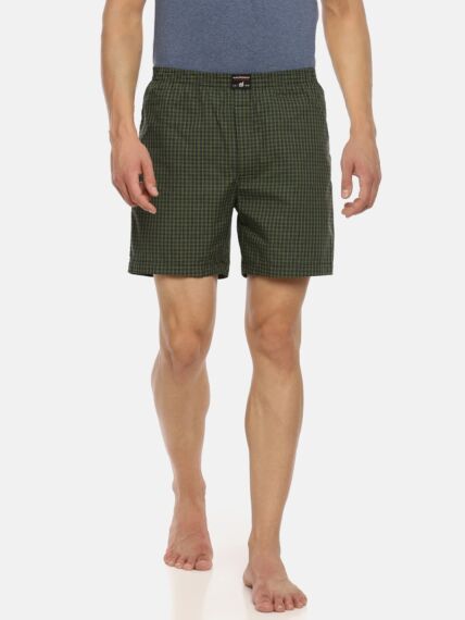 Super Combed Cotton Checked Boxer Shorts For Men With Back Pockets And A Soft Inner Waistband (Pack of 2)