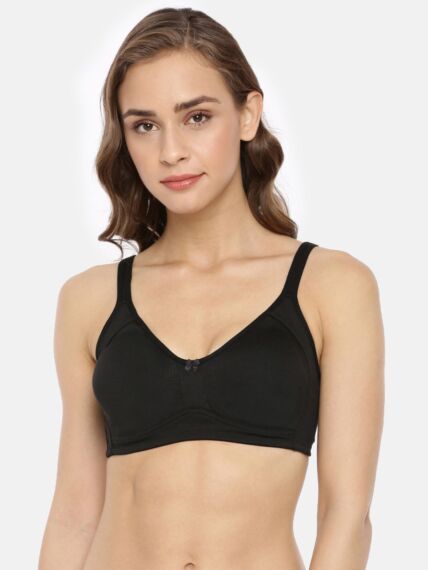 Women's Wire-Free Non-Padded Cotton-Rich Seamless Soft Cup Comfort Bra for All-Day Wear